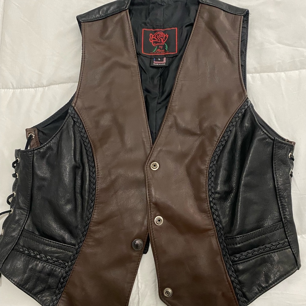 Women’s leather vest fashions by rose